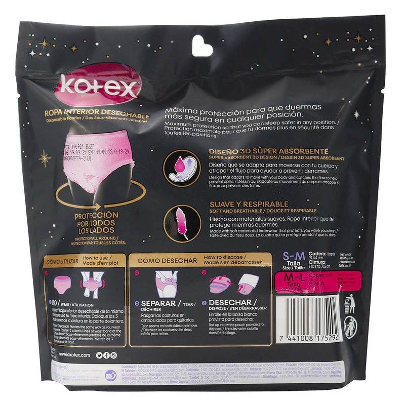 Ropa Interior Desechable Kotex Talla M-L Paquete x - Farmaexpress