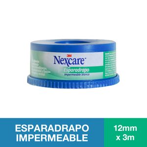Esparadrapo Impermeable 3M Nexcare Blanco 12 mm x 3 m Rollo x 1 Ud