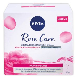 Crema Facial Hidratante Nivea Gel Agua de Rosas Todo Tipo de Piel Frasco x 50 mL