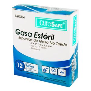 Gasa Alfa Safe Estéril No Tejida 3 X 3 Caja X 24 Uds.