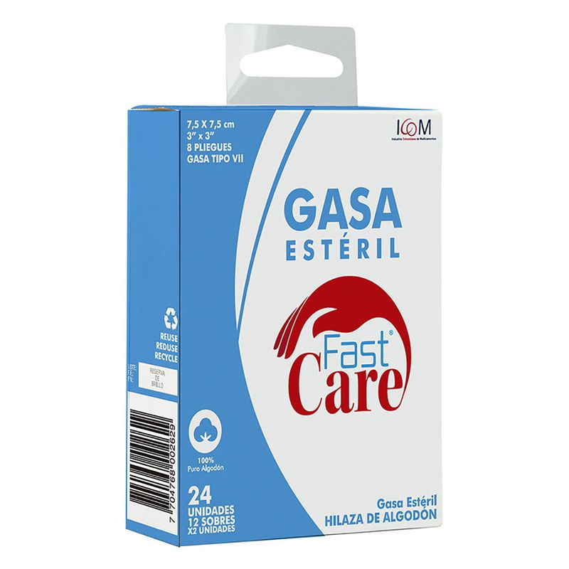 gasa-fast-care-esteril-3x3-yd-12sbs-icom