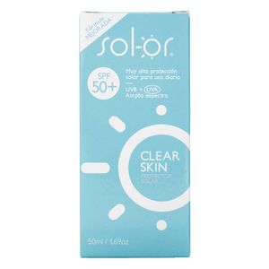 Protector Solar Sol-Or Clear Skin SPF 50+ Frasco x 50 mL.