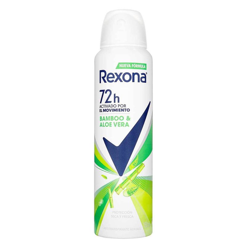 Rexona Mujer Antitranspirante Aerosol Stay Fresh Bamboo y Aloe Vera, 150 ml  –