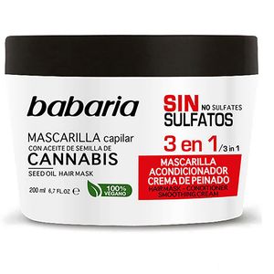 Mascarilla Capilar Babaria 3 En 1 Con Aceites De Semilla De Cannabis Frasco X 200 Ml.