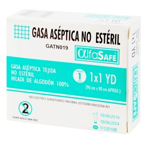 Gasa Aséptica Alfa Safe No Estéril Tejida 1 X 1 Yd Caja X 1 Ud.