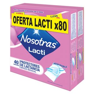 Protectores Nosotras Lacti Caja X 40 Uds X 2 Uds Oferta Lacti X 80.