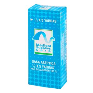 Gasa Aséptica Medical Supplies 1/2 X 5 Yd Caja X 1 Ud.