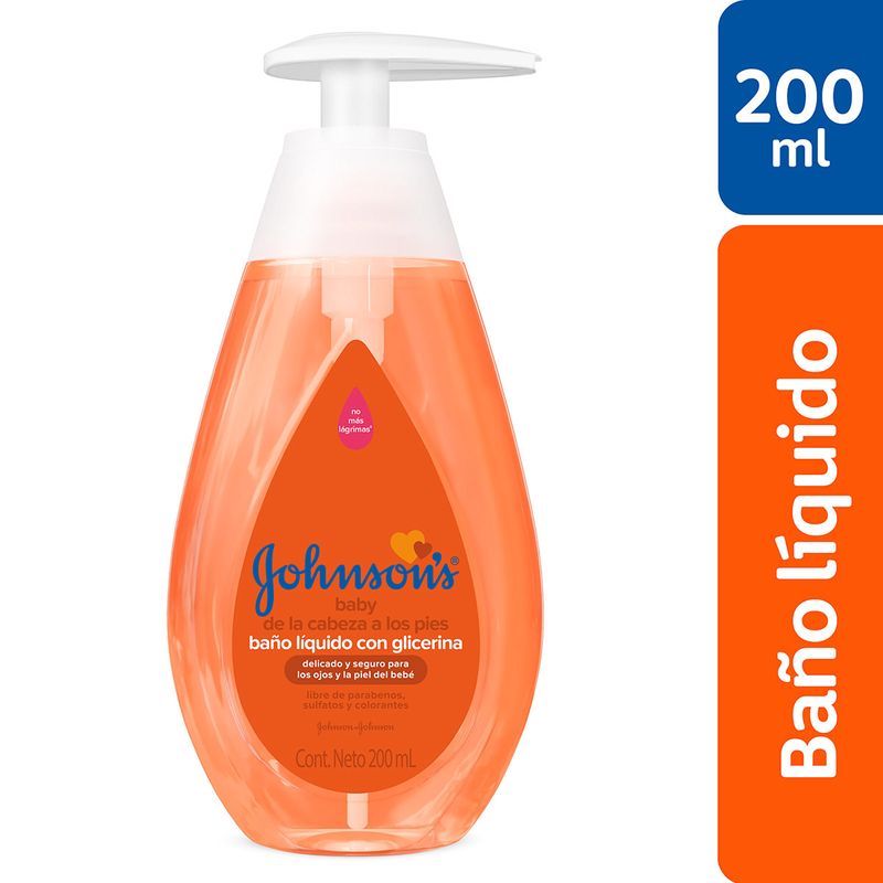 Baño Líquido Recién Nacido, Johnson's Baby, 200 ml (Pack de 2)