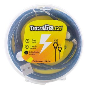 Cable Tecnigo Micro USB 3A Estuche x 1 ud.