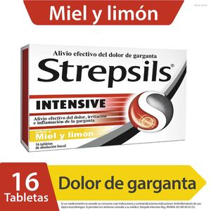 Strepsils Intensive Miel Y Limón Caja X 16 Tabletas.