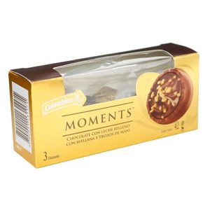 Chocolate Relleno con Avellanas y Trozo de Maní Moments Caja x 42 g x 3 Uds.
