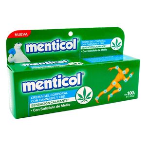 Crema Gel Corporal Menticol Cannabis Y Cbd Sensación Calmante Tubo X 100 G.