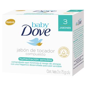 Jabón Dove Baby Humectación Sensible Barra X 75 G X 3 Uds.