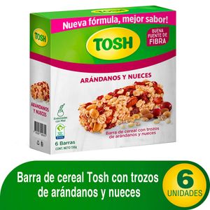 Barras de Cereal Tosh Arándanos y Nueces Caja x 138 g x 6 Uds.
