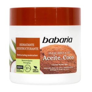 Mascarilla Capilar Babaria Aceite De Coco Frasco X 400 Ml