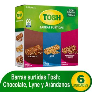 Barras de Cereal Tosh Surtidas Caja x 138 g x 6 Uds.