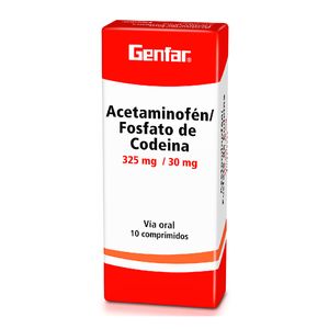 Acetaminofén/ Fosfato De Codeina 325 Mg/30 Mg Genfar Caja X 10 Comprimidos.