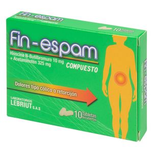 Fin-Espam Compuesto 10 Mg/325 Mg Lebriut Caja X 10 Tabletas Recubiertas.