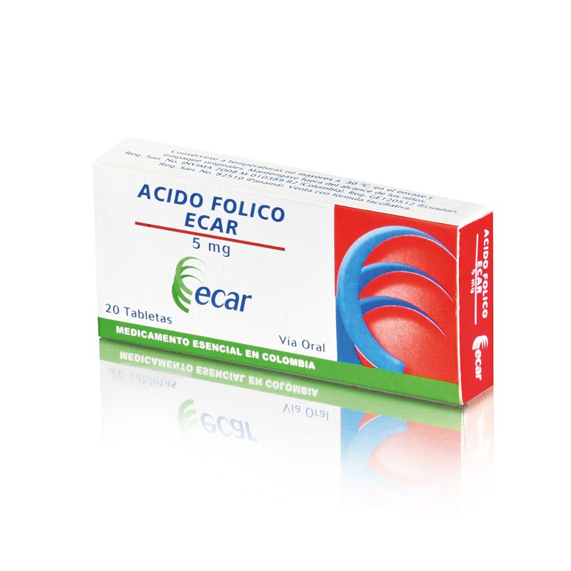 Acido Folico 5mg x 10 Tabs - Farmacias Economicas