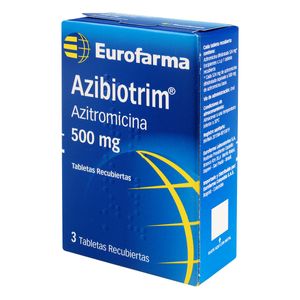 Azibiotrim Azitromicina 500 Mg Caja X 3 Tabletas Recubiertas.