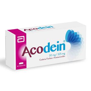 Acodein 30 Mg/325 Mg Abbott Caja X 30 Tabletas.