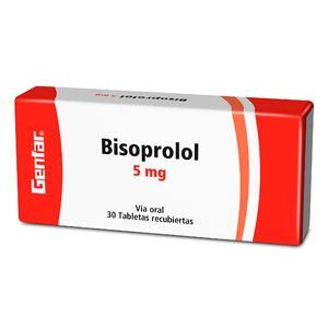 Bisoprolol 5 Mg Genfar Caja X 30 Tabletas Recubiertas.