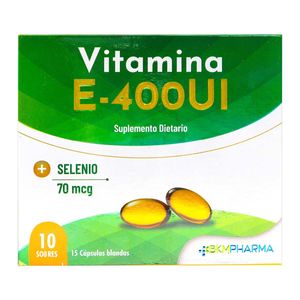 Suplemento Dietario Vitamina E-400 Ui + Selenio X 15 Capsulas Blandas Caja X 10 Sobres.
