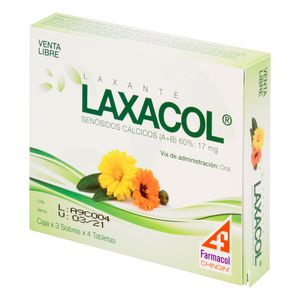 Laxante Laxacol 17 Mg Farmacol Chinoin Caja X 3 Sobres X 4 Tabletas.