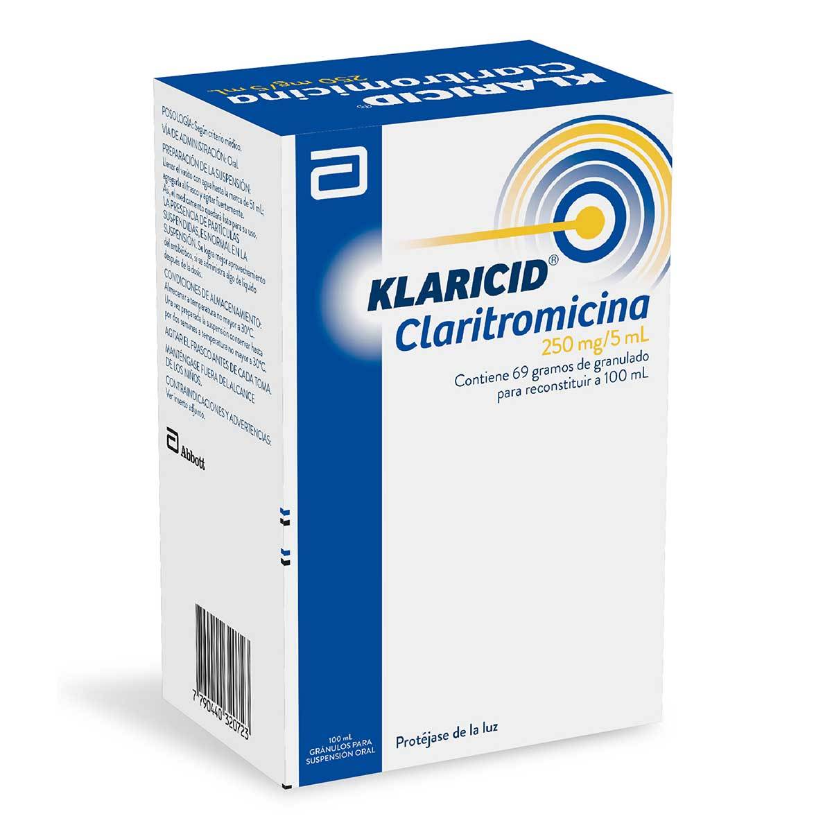 Suspensión Oral Klaricid 250 Mg/5 Ml Abbott Frasco X 100 Ml. Farmaexpress