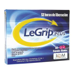 Legrip Plus Icom Caja X 10 Cápsulas Blandas.