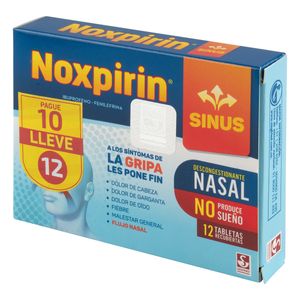 Noxpirin Sinus Siegfried Caja x 12 Tabletas Recubiertas Pague 10 Lleve 12