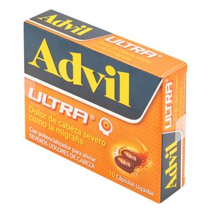 Advil Ultra Caja X 10 Cápsulas Líquidas.