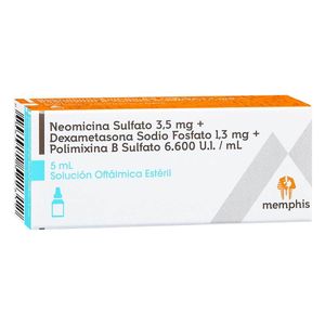 Solución Oftálmica Estéril Neomicina + Dexametasona + Polimixina Memphis Frasco X 5 Ml