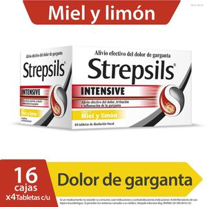 Strepsils Intensive Miel y Limón Caja x 64 Tabletas