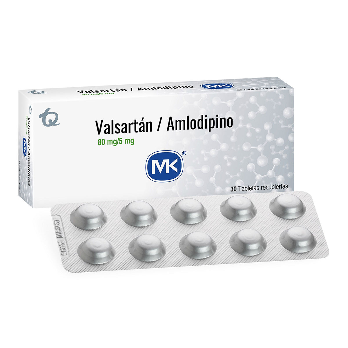 Valsartán/AmLodipino 80 mg/5 mg Mk Caja x 30 Tabletas Recubiertas ...