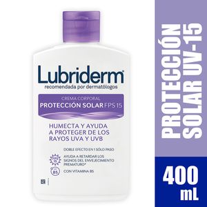 Crema Corporal Lubriderm Protección Solar UV-15 Frasco x 400 mL.