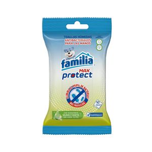 Paños Húmedos Familia Antibacterial Herbal Paquete X 10 Uds.
