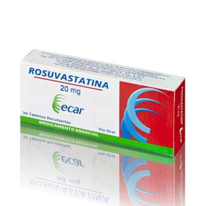 Rosuvastatina 20 Mg Ecar Caja x 30 Tabletas Recubiertas