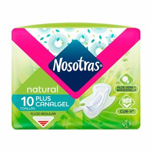 Toalla Nosotras Plus Canalgel Natural Paquete x 10 uds
